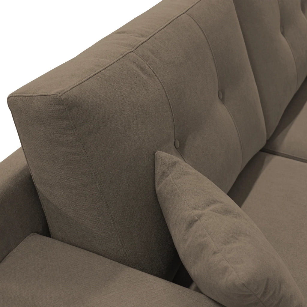 Danish Divano moderno in tessuto morbido impermeabile T02 206 cm marrone