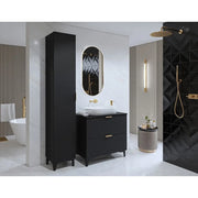 Set di 2 mobili da bagno collezione CHIC color nero e dorato.