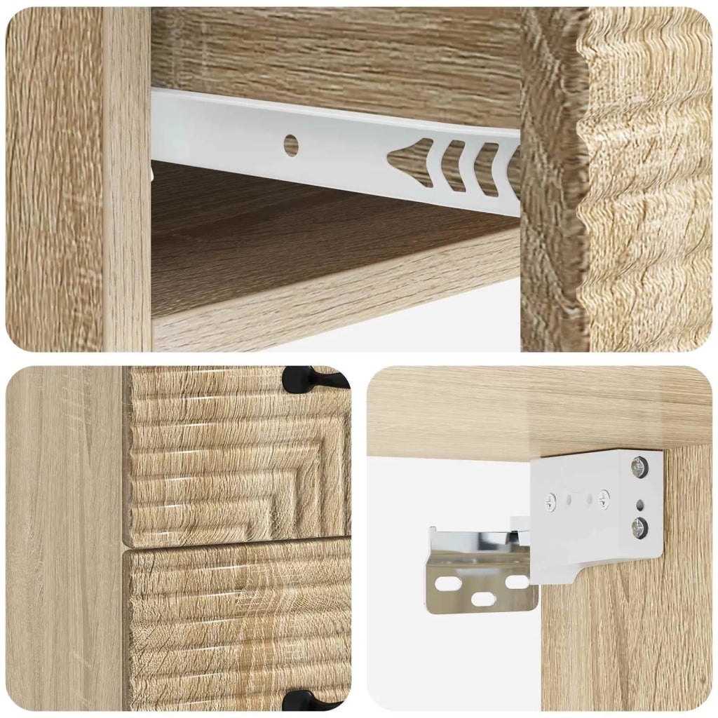 Mobiletto da notte a muro Rovere Sonoma 34,5 x 33 x 40 cm 898639