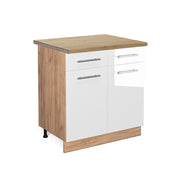 Mobiletto base per cucina Fame-Line Bianco lucido/Rovere dorato 80 cm, PL Rovere Vicco