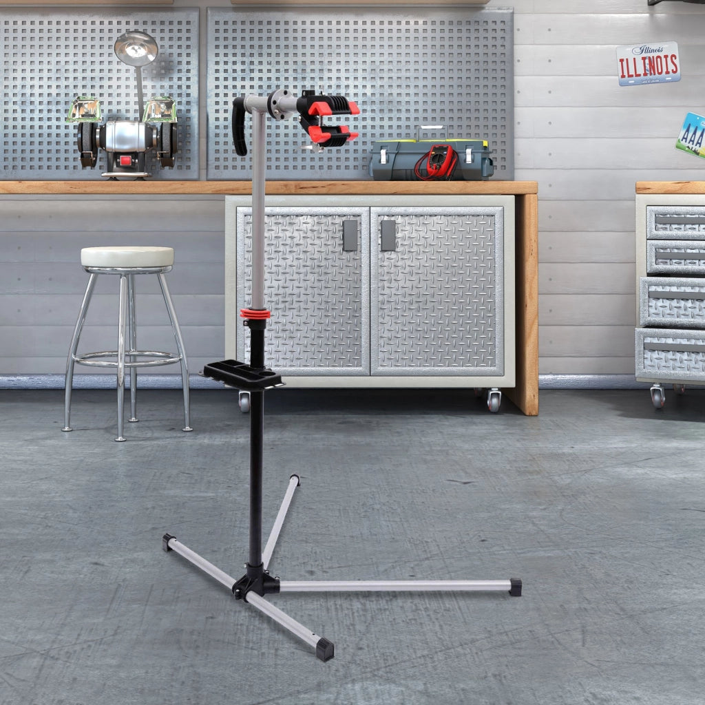 Cavalletto Riparazione Bici Regolabile Girevole ¨C Xylo ¨C 100x66x180 cm Nero