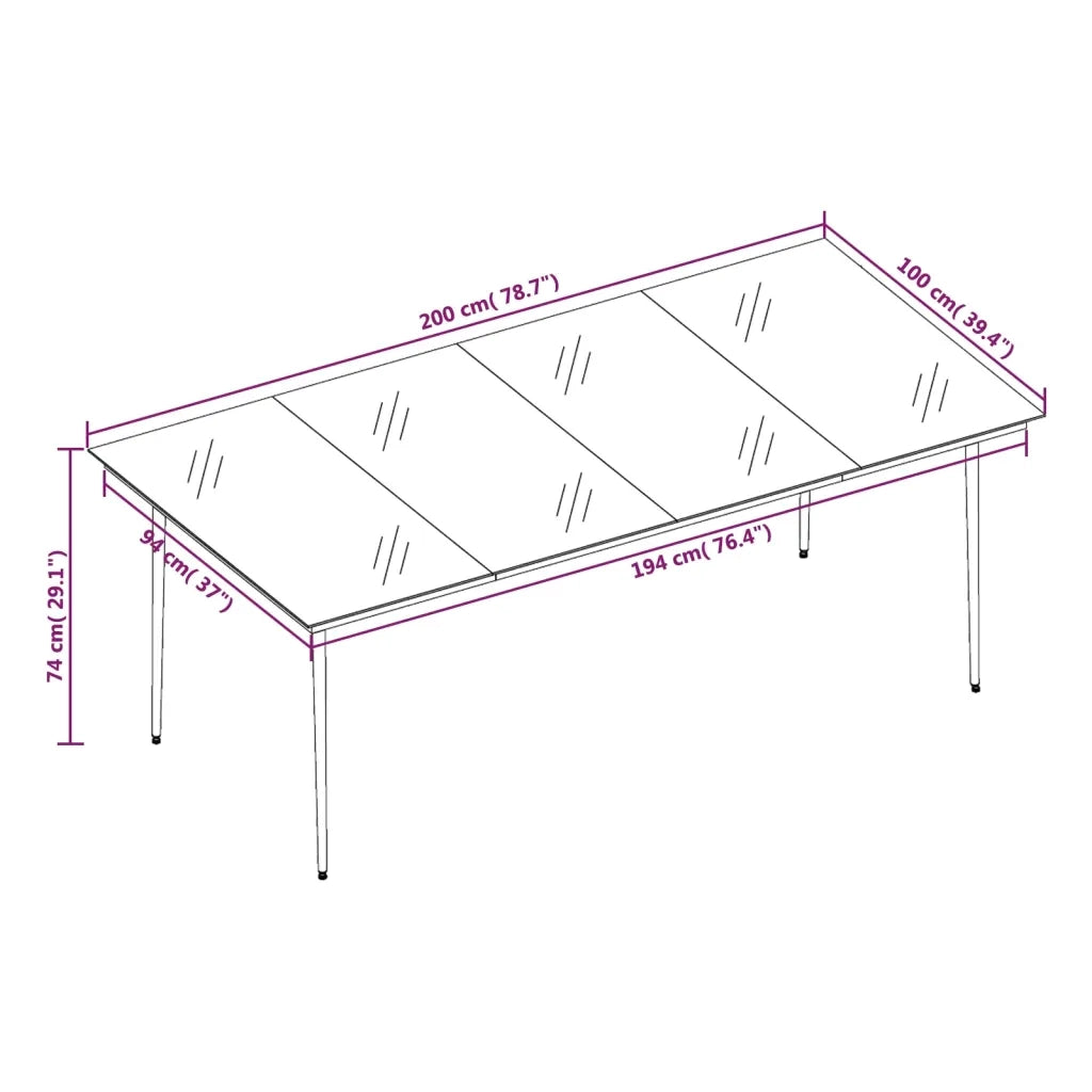 Set da Pranzo da Giardino 7 pz Marrone 3099671