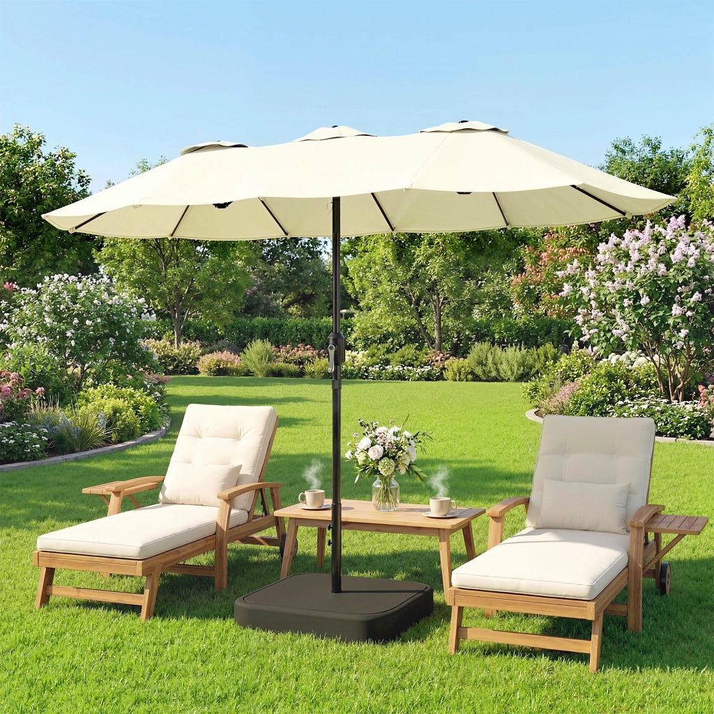 Ombrellone da giardino 12 stecche ¨C Minimal ¨C beige 3x1.5 m