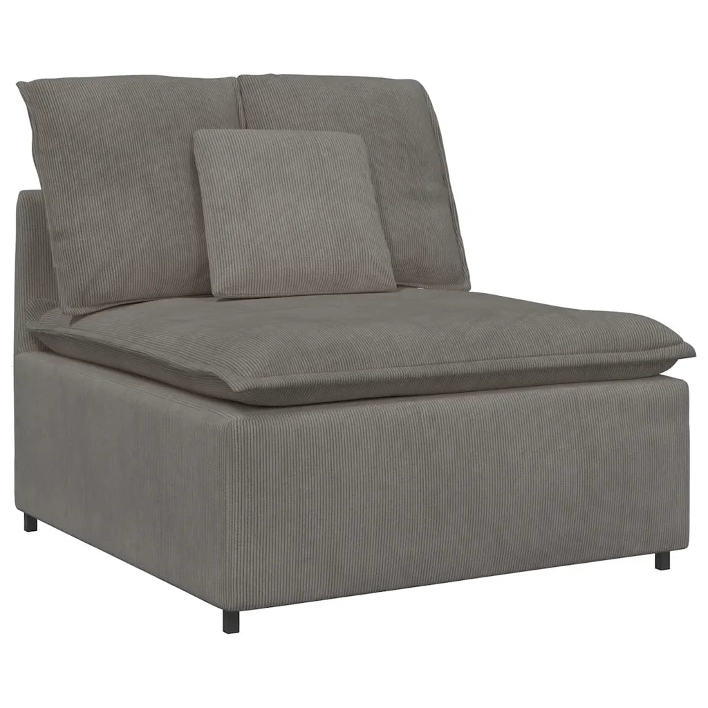 Modulo Centrale Divano Modulare con Cuscini Grigio Chiaro 100cm 616271