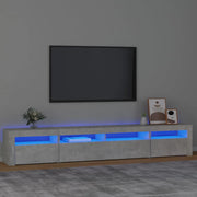 Mobile Porta TV con Luci LED-Mobile per TV-Credenza TV Grigio Cemento 240x35x40 cm