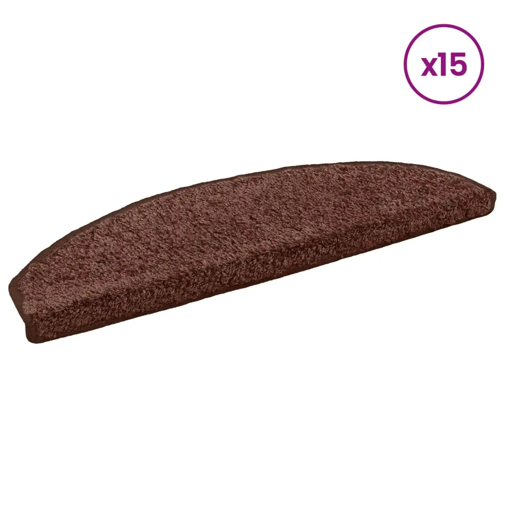 Tappetini per scale autoadesivi Semicircolare 15 pz | Gradini per Scale Marrone