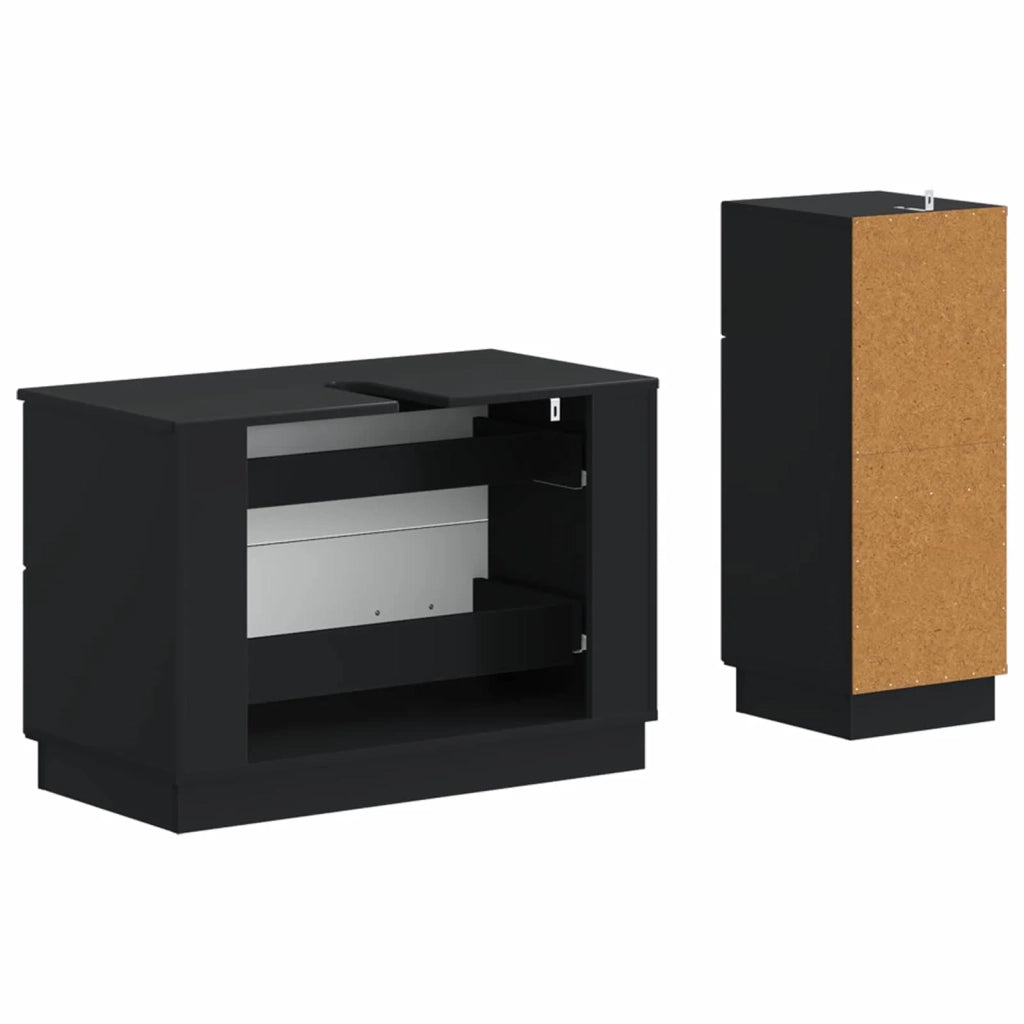 Set di Armadi da Bagno da 2 Pezzi HOORN Nero 3417712