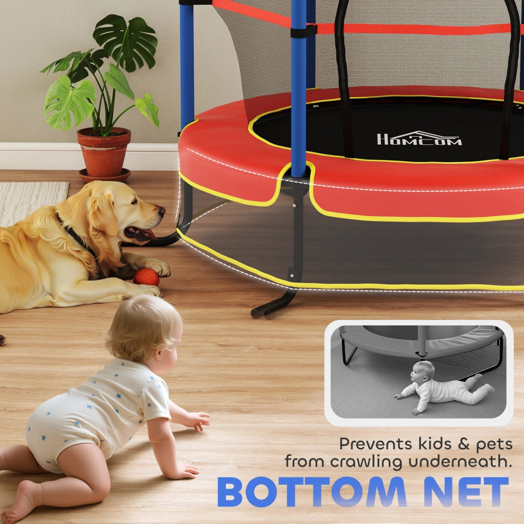 Trampolino per Bambini con Rete Sicurezza ¨C Minimal ¨C Blu 3-10 Anni