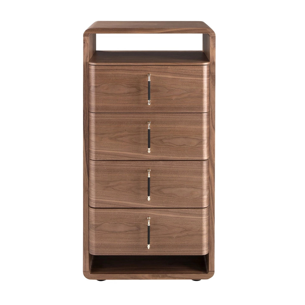 Chiffonier in noce e PVC nero