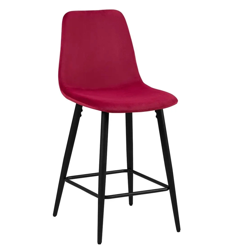 Sedia da banco in velluto BOYLD, colore bordeaux