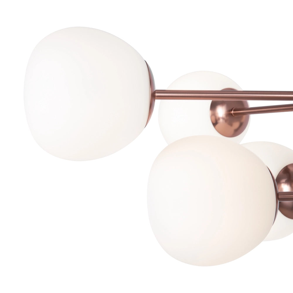 Lampadario Maytoni Erich rame 10 luci sfere bianche