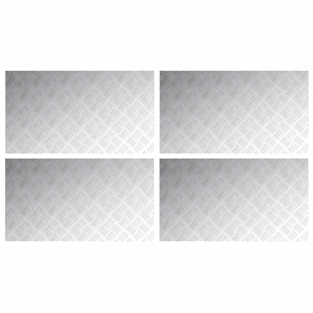 Gradini per Scale 4 pz | Tappetini per scale autoadesivi Argento 90 x 50 cm Alluminio