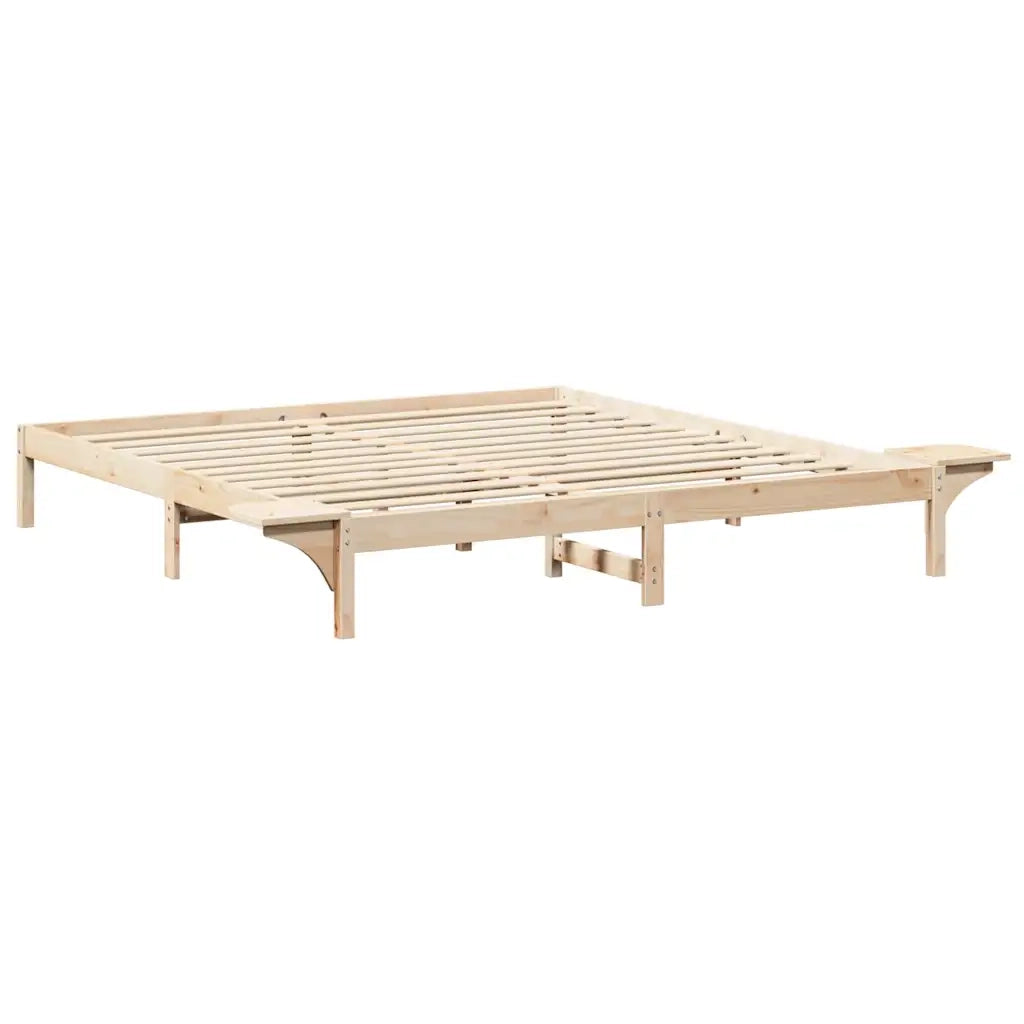 Struttura del letto Naturale 200 x 200 cm Pino massello 873175