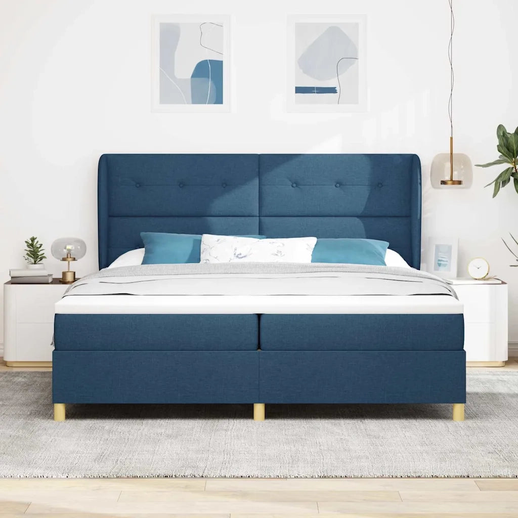 Letto a molle con materasso Blu 200 x 200 cm Tessuto 3340780