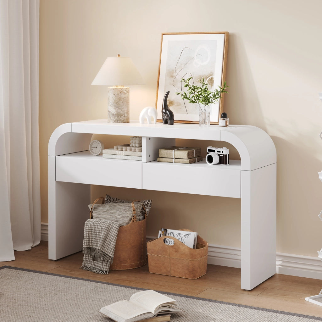 Consolle Ingresso con Cassetti e Ripiani ¨C Xylo ¨C Bianco, Slim