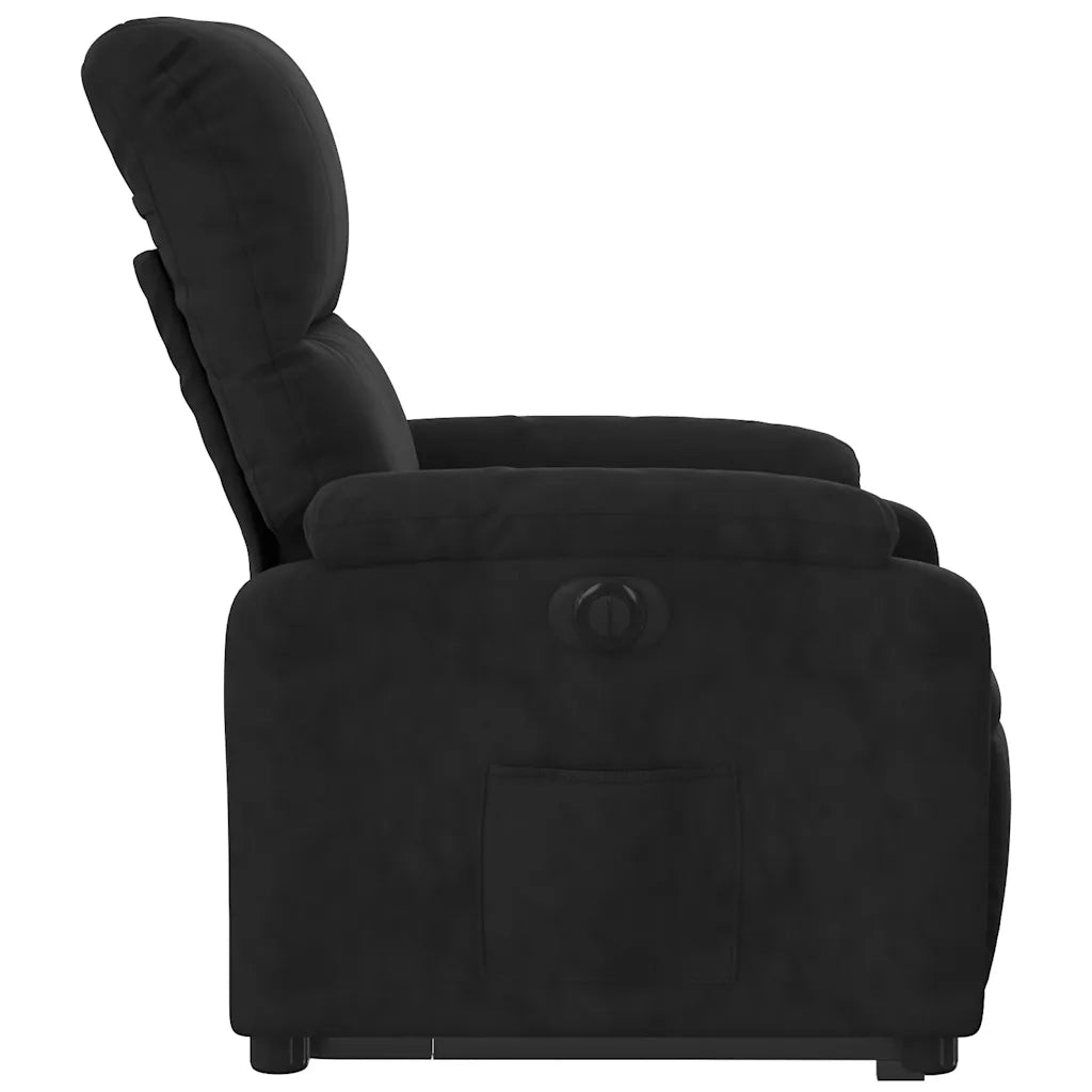 Poltrona Alzapersona Reclinabile Elettrica Nera in Microfibra 3204946