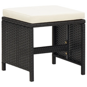Sgabelli da Giardino 4 pz con Cuscini in Polyrattan Nero CFW5621854