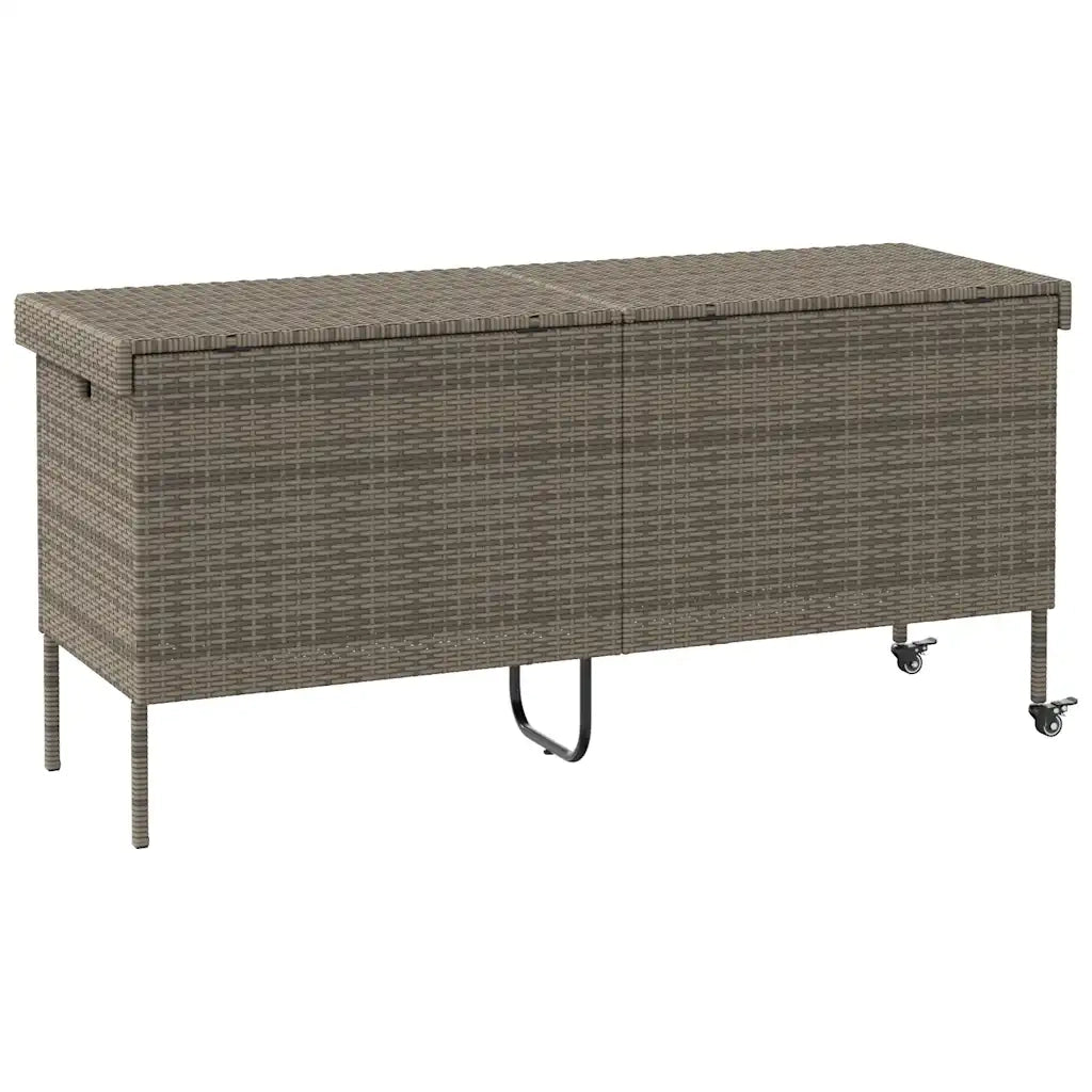 Contenitore da Giardino con Ruote Grigio 160x55x75cm Polyrattan CFW5864036