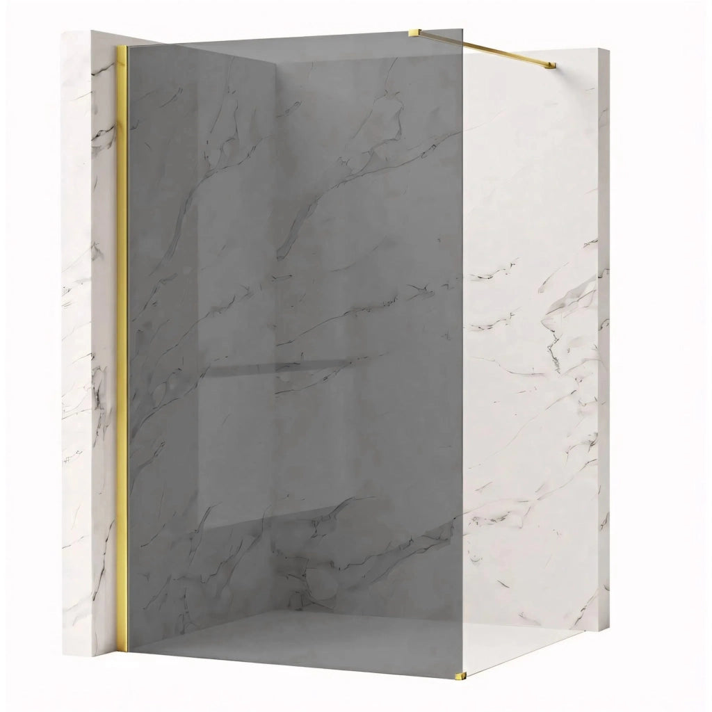 Parete Doccia Rea Flexi Grey / Gold 140