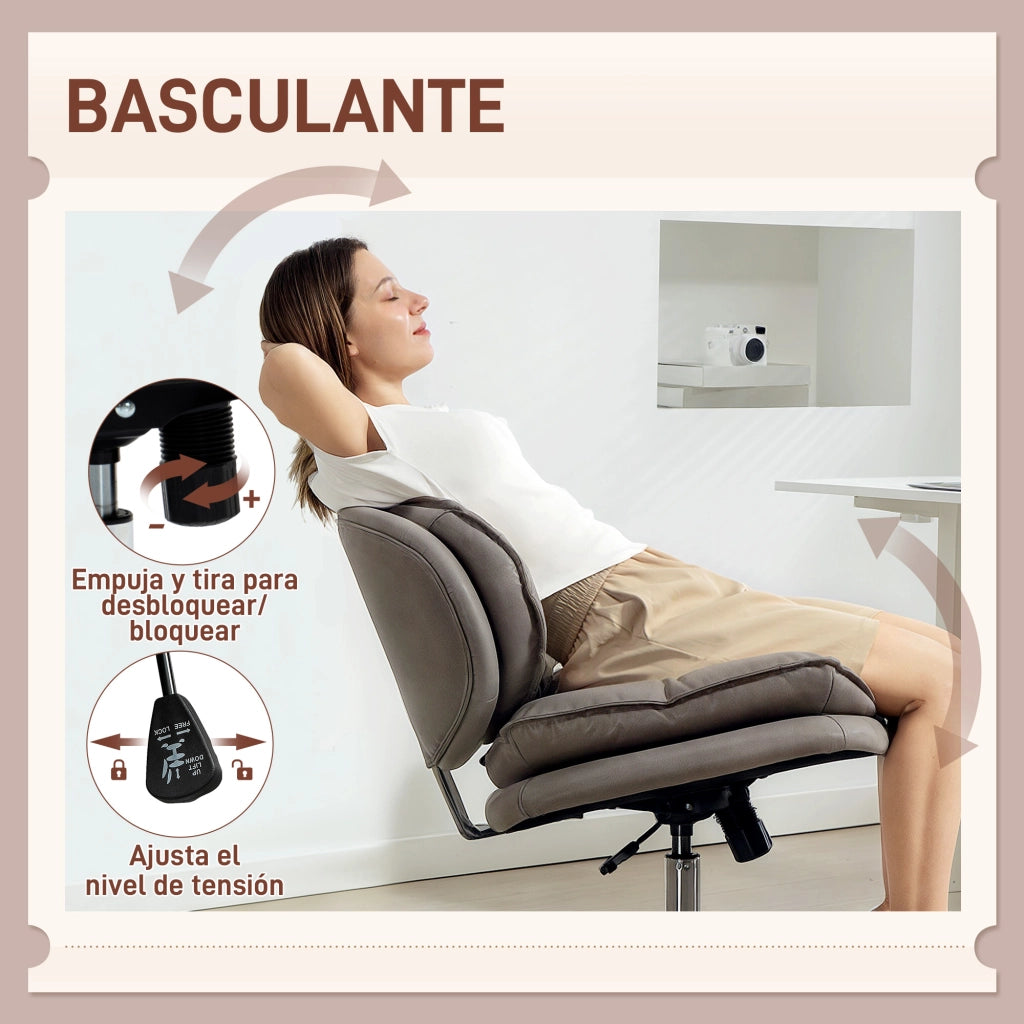 Sedia da Ufficio con Schienale Imbottito e Altezza Ajustable ¨C Zephmum ¨C Grigio
