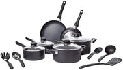 Set di cottura completo con rivestimento antiscivolo - 15 pezzi - nero