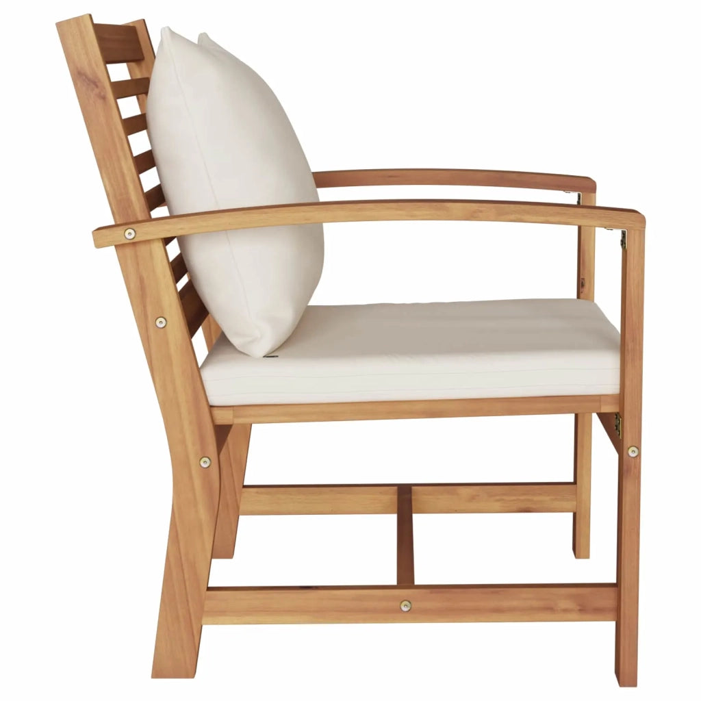 Sedia con cuscino 2 Pezzo Marrone e Crema 65 x 60 x 76,5 cm CFW3397253