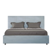 Letto una piazza e mezza contenitore imbottito 130x210 microfibra azzurro Mika