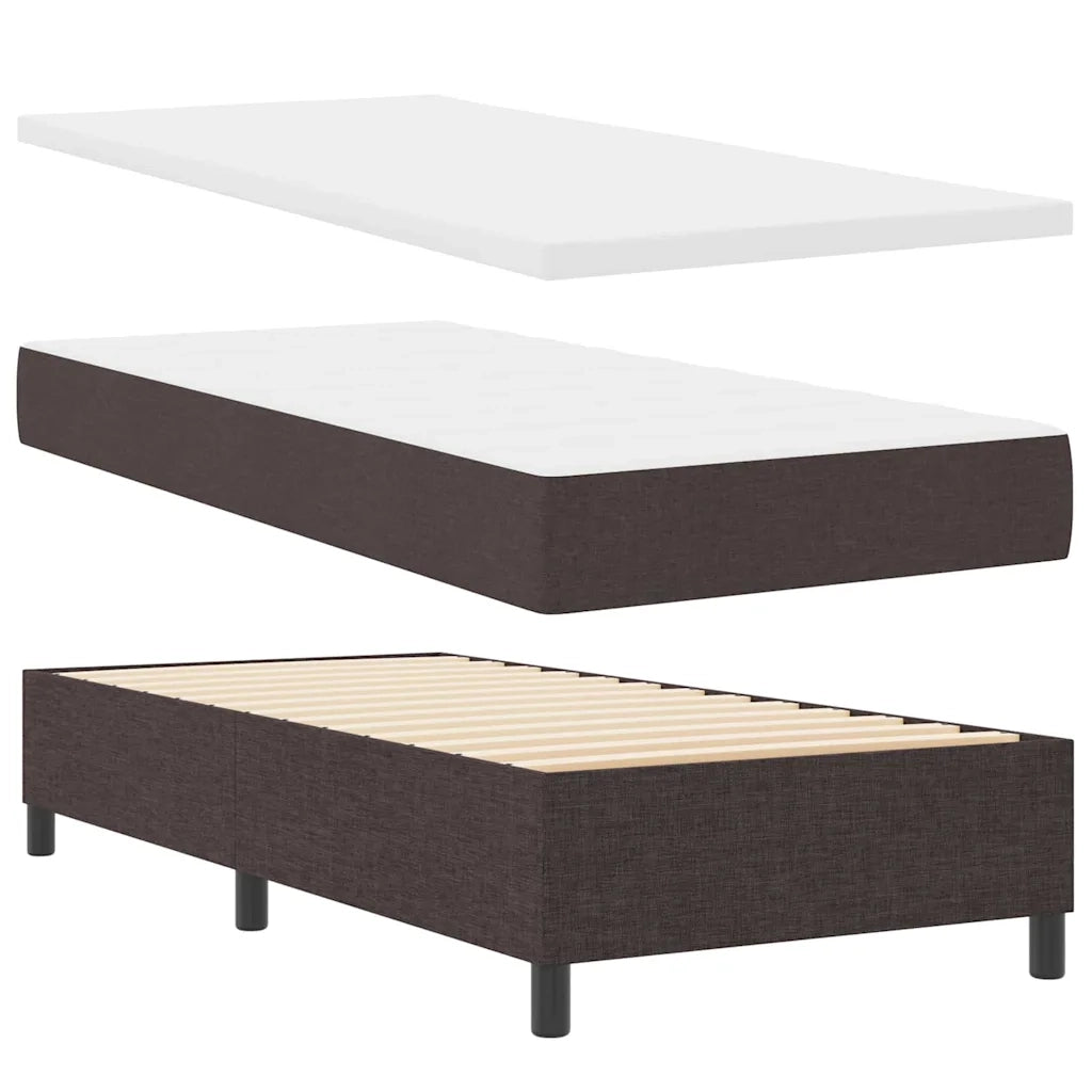 Letto a molle con materasso Marrone Scuro 80 x 200 cm Tessuto 3339346