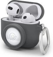 Hoesa Camera per AirPods 3 e AirTags - Inclusa Chiave - Grigio Scuro