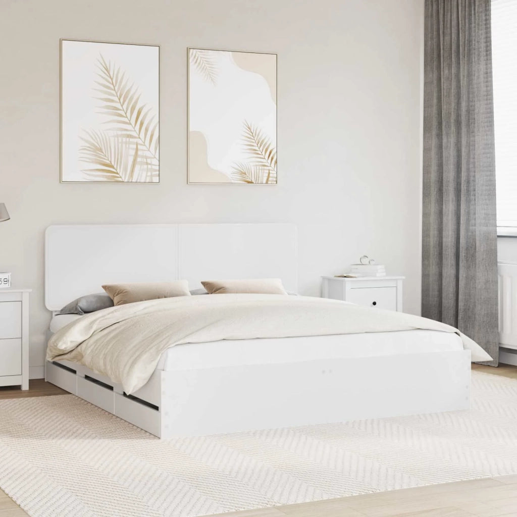 Struttura del letto Bianco 200 x 200 cm Legno Ingegnerizzato 3412560