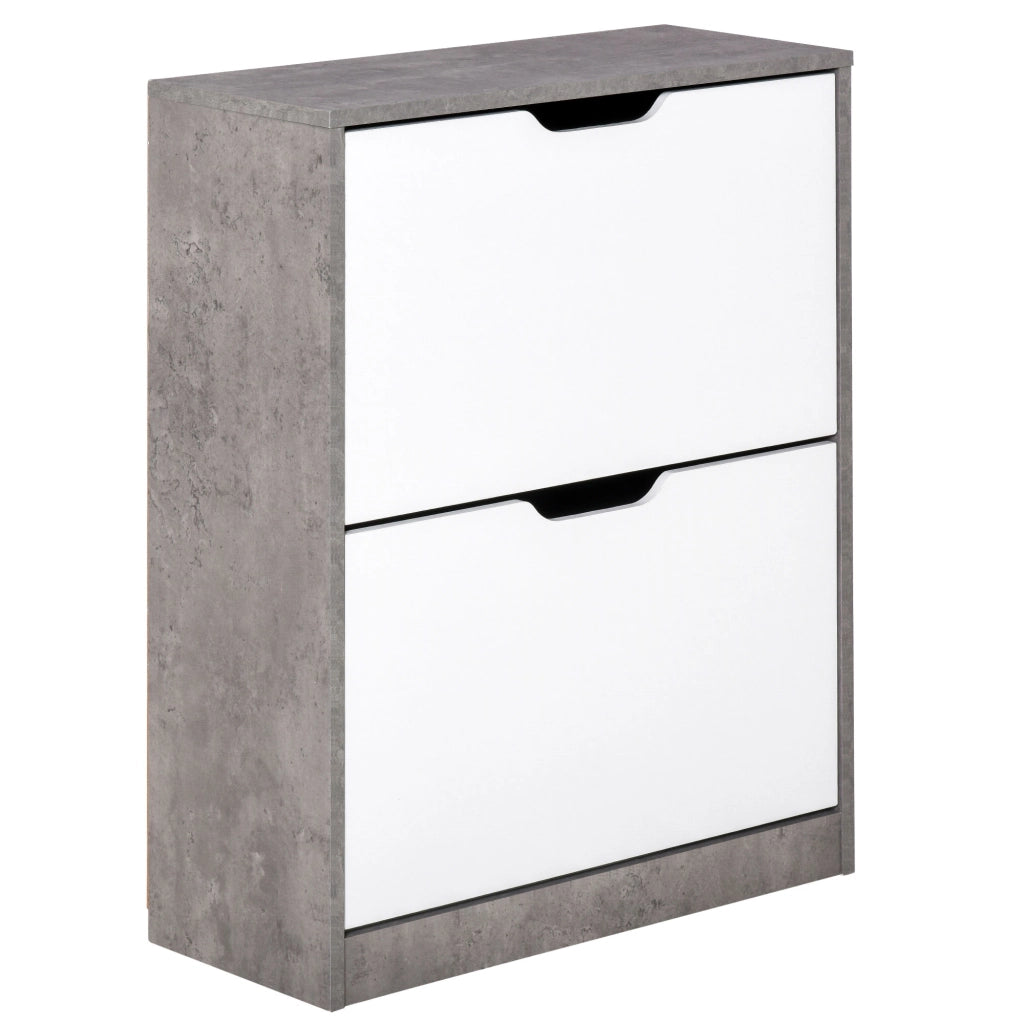Scarpiera mobile ingresso ¨C Xylo ¨C 2 ante, grigio e bianco, 62.5x26x81 cm
