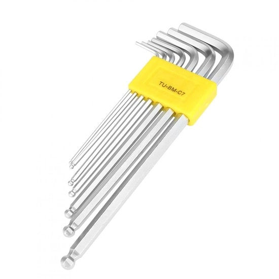Set di chiavi ingessate 7 pezzi - Chiavi ingessate extra lunghe - Acciaio qualificato - Dimensioni 1,5-6mm - Resistenti - Manicotto di lavorazione - Set di chiavi ingessate