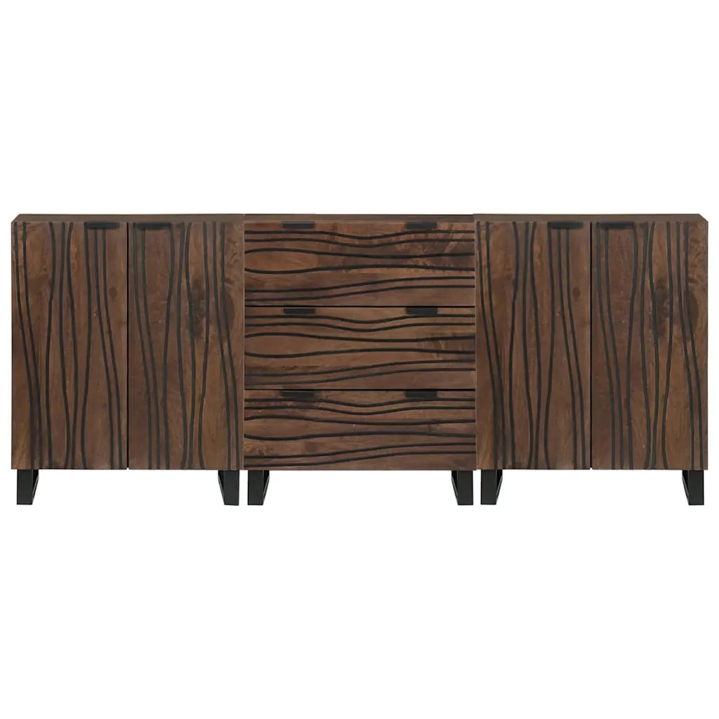 Set di mobili per il bagno 3 pcs Marrone Legno multistrato