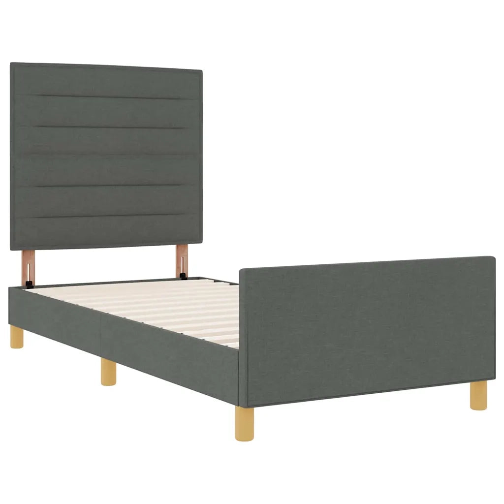 Struttura del letto-Giroletto Grigio scuro 80 x 200 cm Tessuto 406495