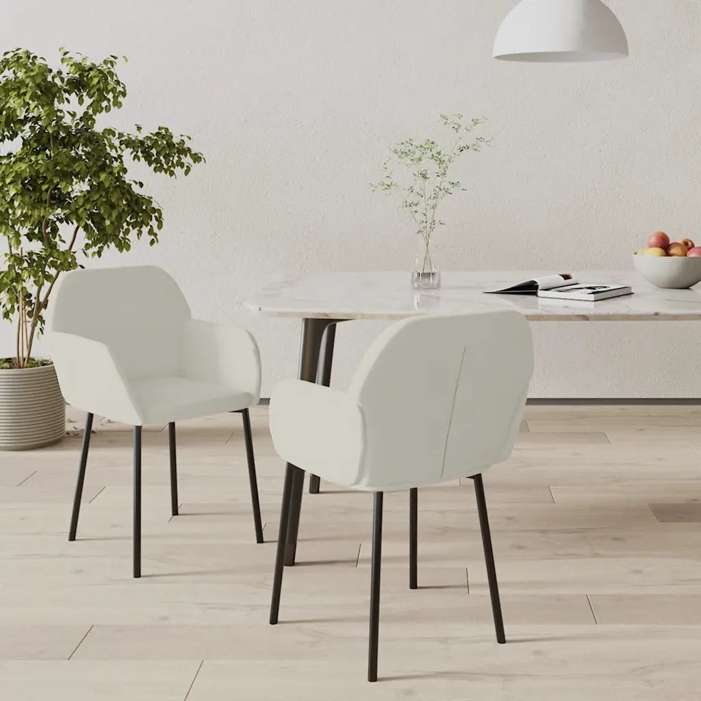 Sedie da Pranzo 2 pz Crema in Velluto 344710