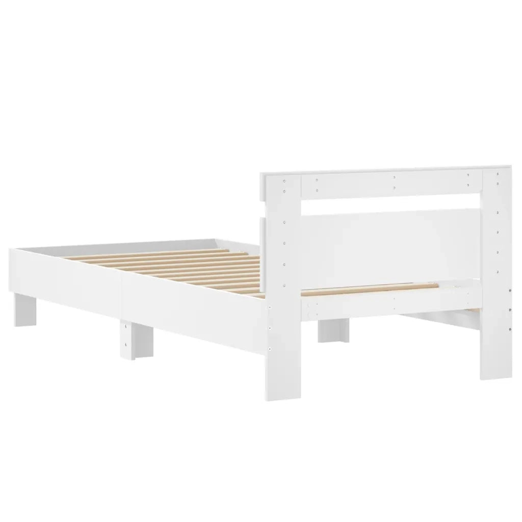 Giroletto con Testiera Bianco 75x190 cm in Legno Multistrato 838568
