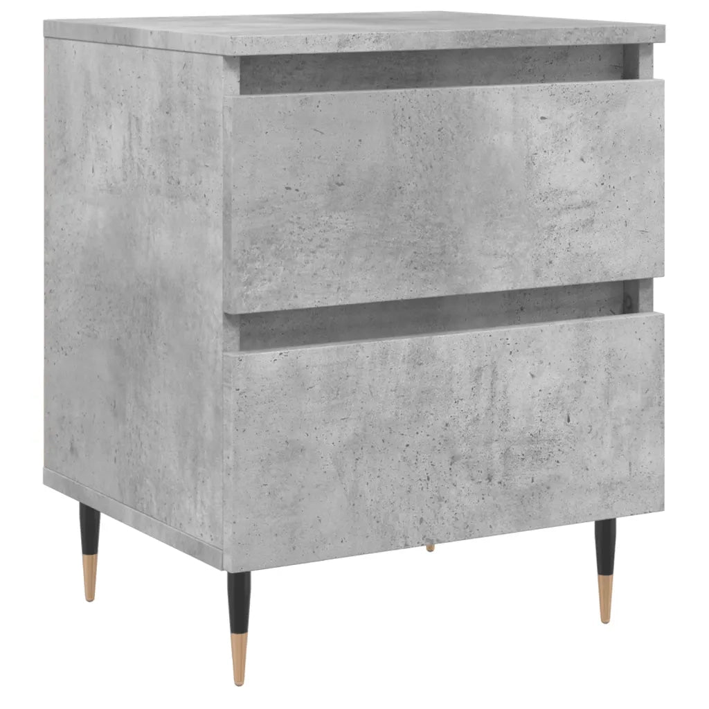 Comodino | Armadio da Notte | Mobiletto da notte Grigio Cemento 40x35x50 cm in Legno Multistrato