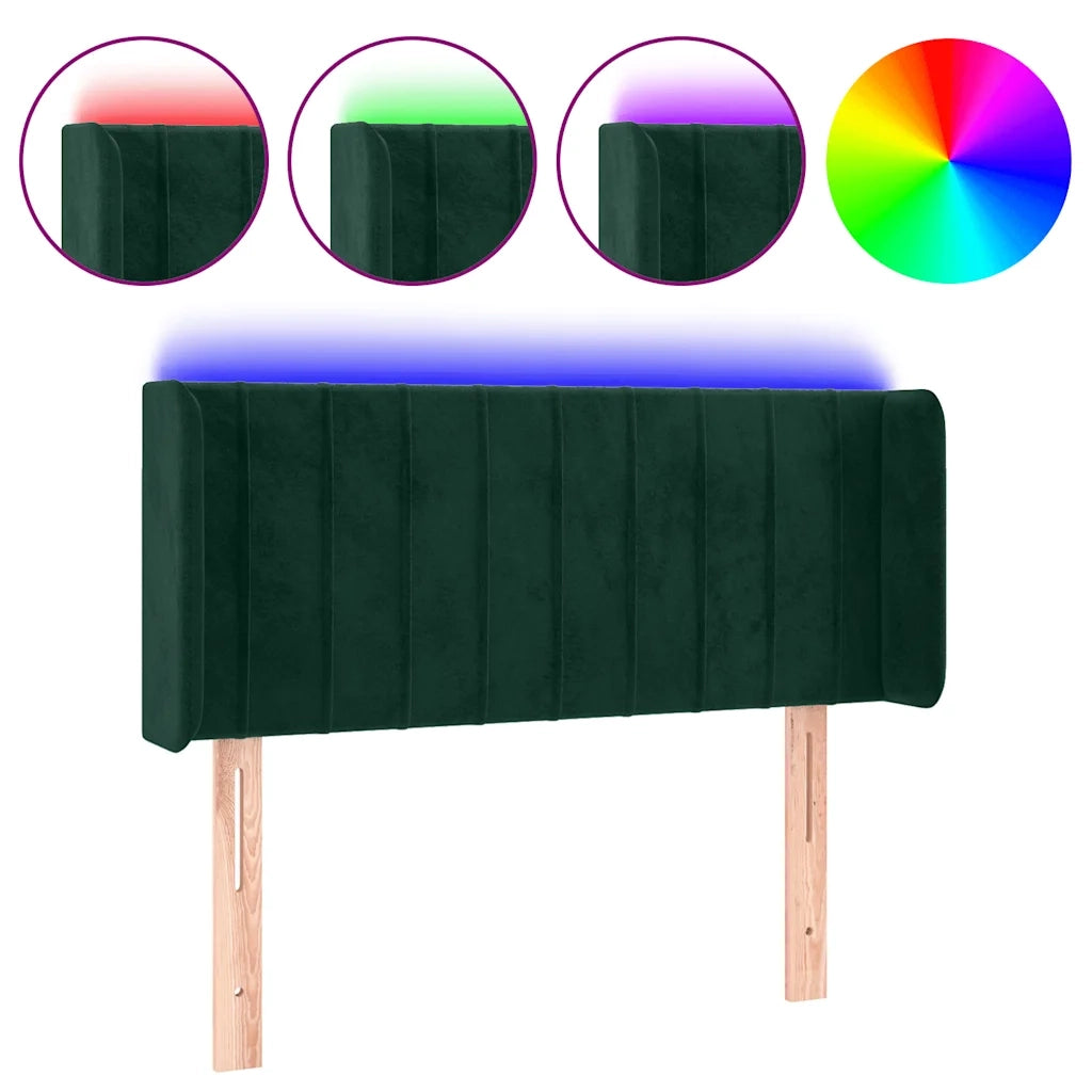 Testiera | Testata a LED Verde Scuro 83x16x78/88 cm in Velluto
