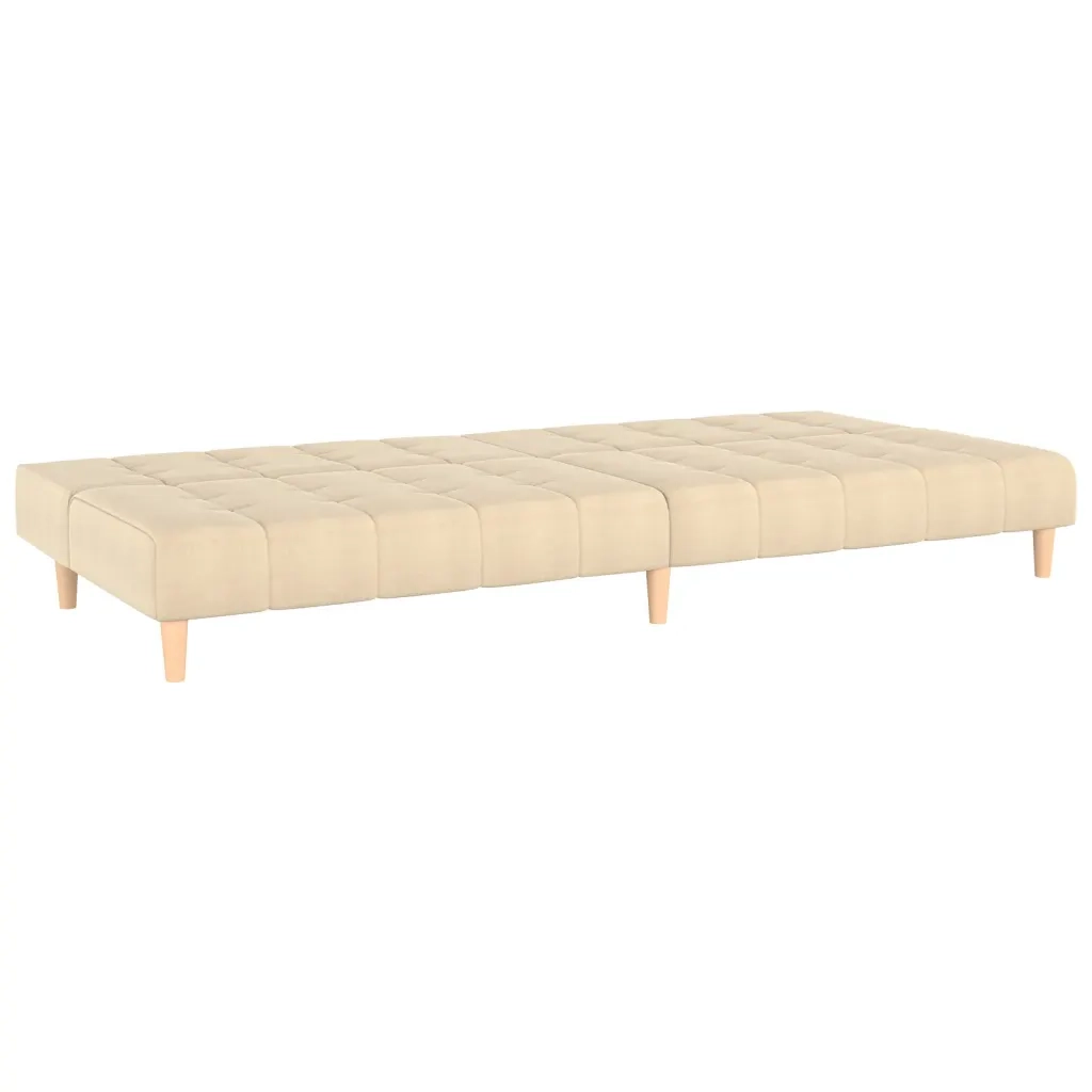 Divano letto | Sof¨¤ letto | Letto singolo a 2 Posti Crema in Tessuto