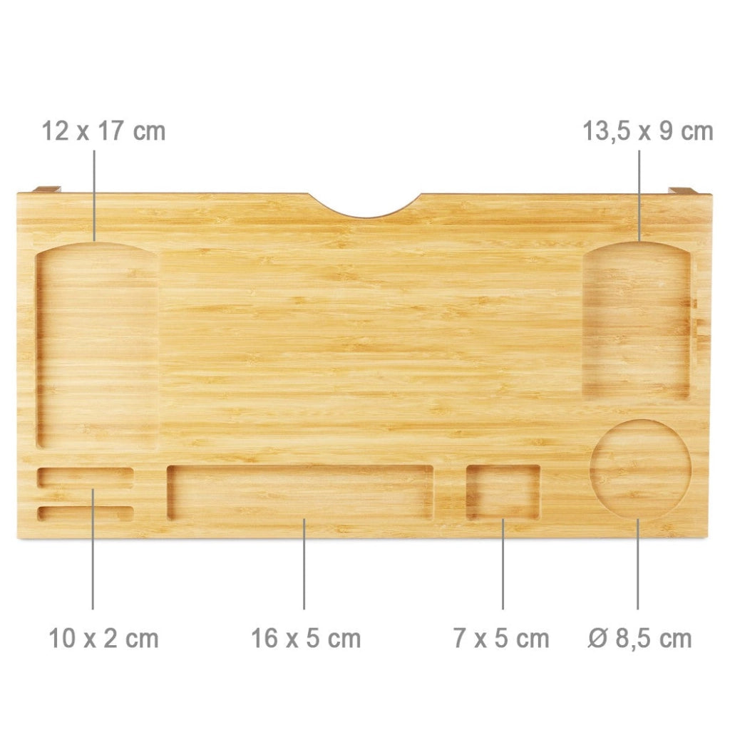 Supporto Monitor 60x30x8 cm con 7 Scompartimenti in Legno