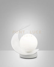 ADRIA DA TAVOLO BIANCA 1 LUCE  A LED 3000K - 6W - 540 lm IN METALLO E VETRO DIMMERABILE