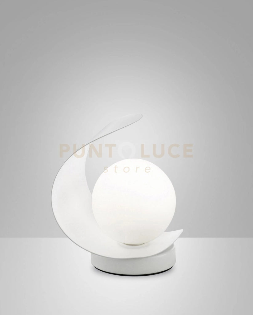 ADRIA DA TAVOLO BIANCA 1 LUCE  A LED 3000K - 6W - 540 lm IN METALLO E VETRO DIMMERABILE