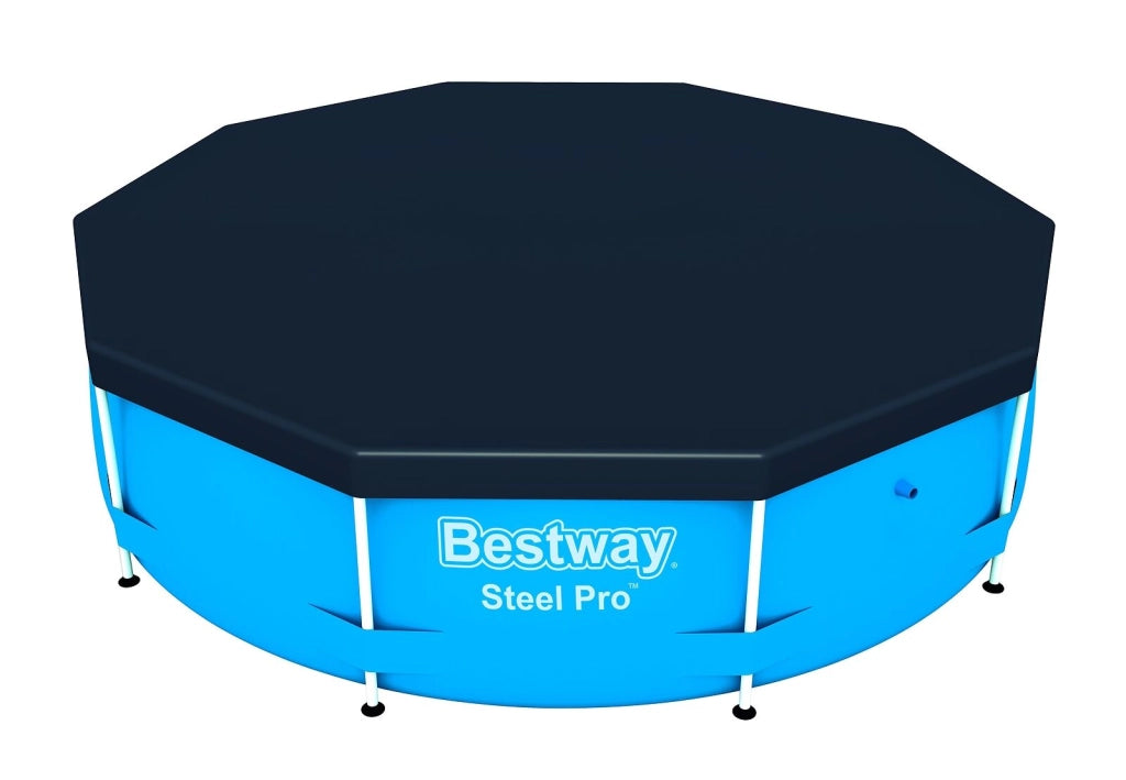 Bestway 58036 Flowclear Telo Copertura per Piscina Rotonda 305 cm compatibile Steel Pro e Steel Pro MAX colore Grigio