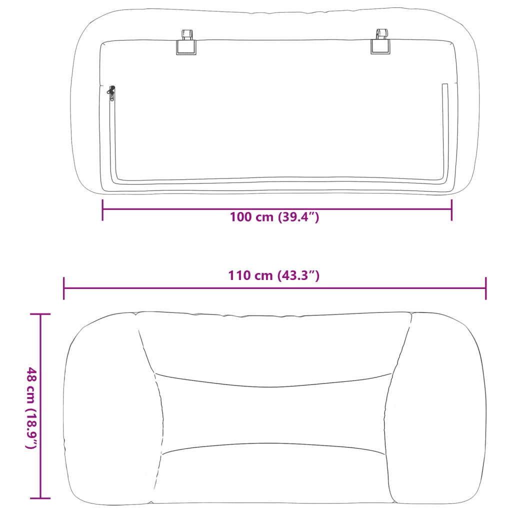 Cuscino Testiera Hvar Crema 100 cm in Tessuto 374554