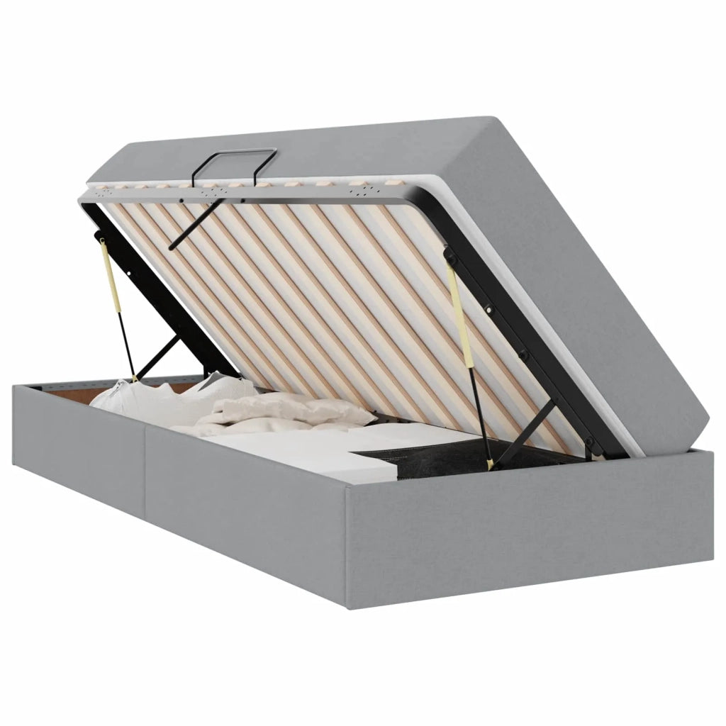 Letto con contenitore e materasso Grigio chiaro 90 x 200 cm 3399634