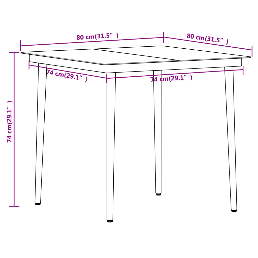 Set Mobili da Pranzo per Giardino 3 pz Nero 3099143