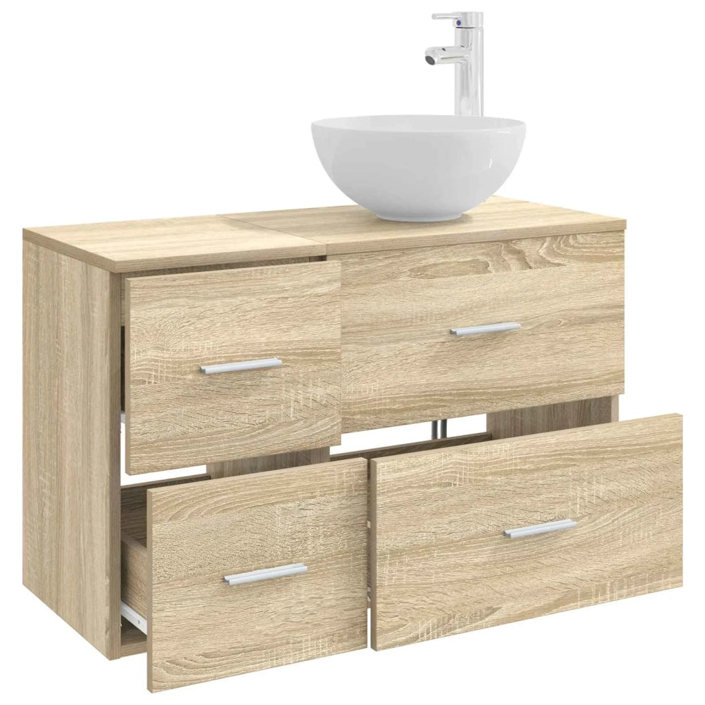 Set di mobili per il bagno 2 pcs Rovere Sonoma 3403946