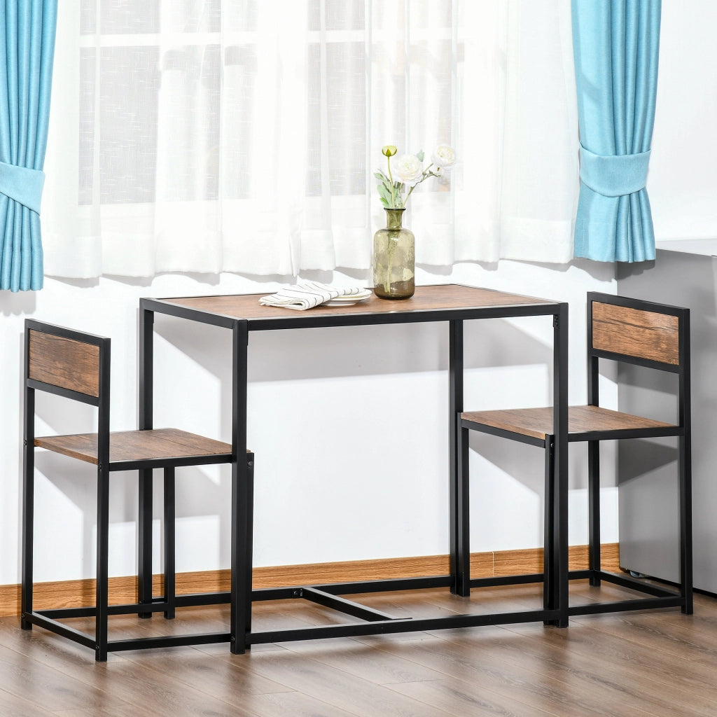 TAVOLO Set da 3 pezzi 90x47 cm MDF Naturale e acciaio zincato