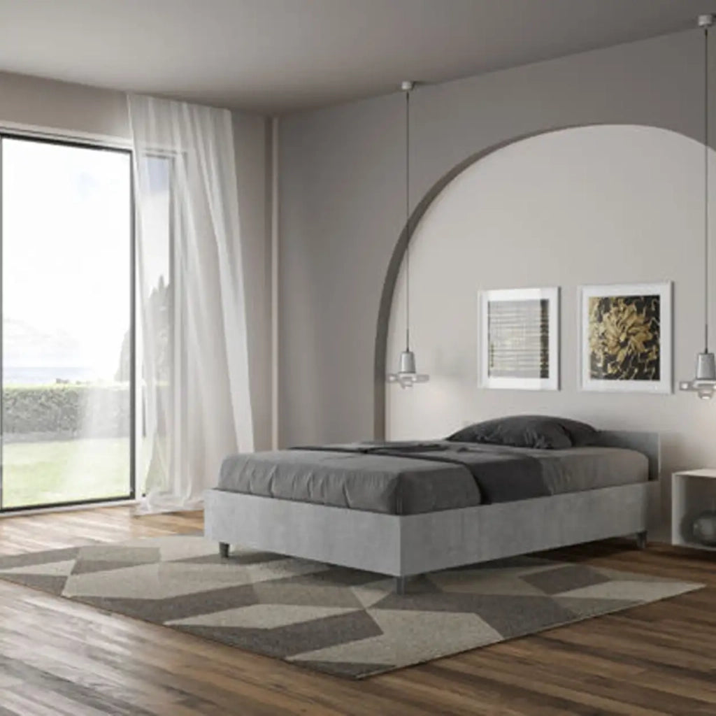 Letto una piazza e mezza contenitore 120x190 cemento Nuamo