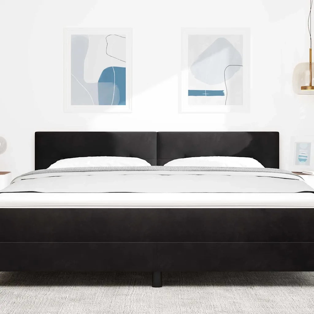 Testiera | Testata LED con strisce LED Nero 180 cm Velluto